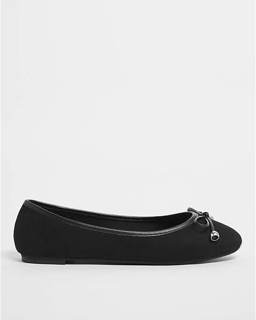 Simply Be Black Classic Flat Ballerina Shoes Standard