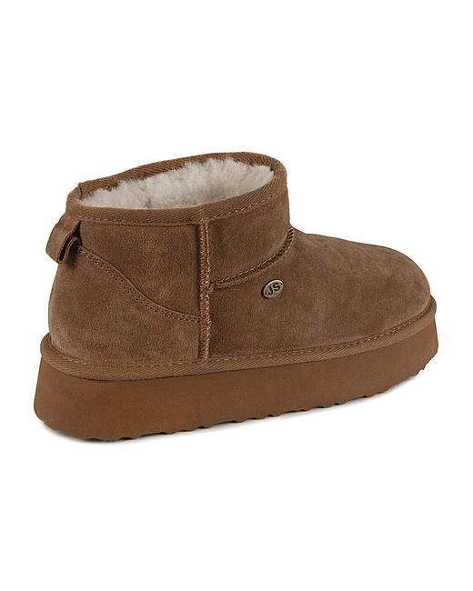 Just Sheepskin Brown Platform Outdoor Boots