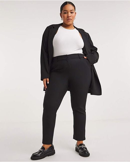 Simply Be Black Cigarette Workwear Trousers Long