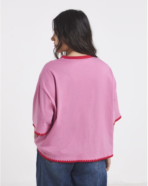 Simply Be Pink Whipstitch Tee