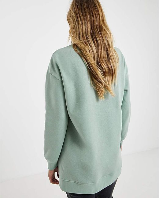 Simply Be Green Side Split Sweatshirt Tunic