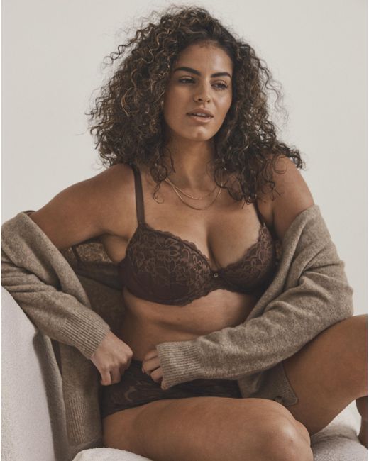 Ann Summers Brown Sexy Lace Plunge Bra