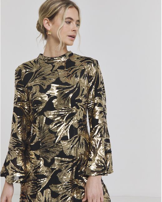 Joanna Hope White Sequin Shift Dress