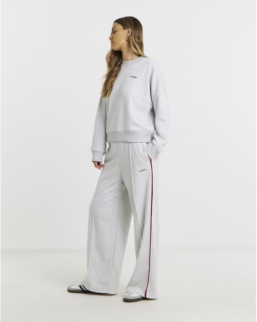 Adidas White Contrast Stripe Sweatshirt
