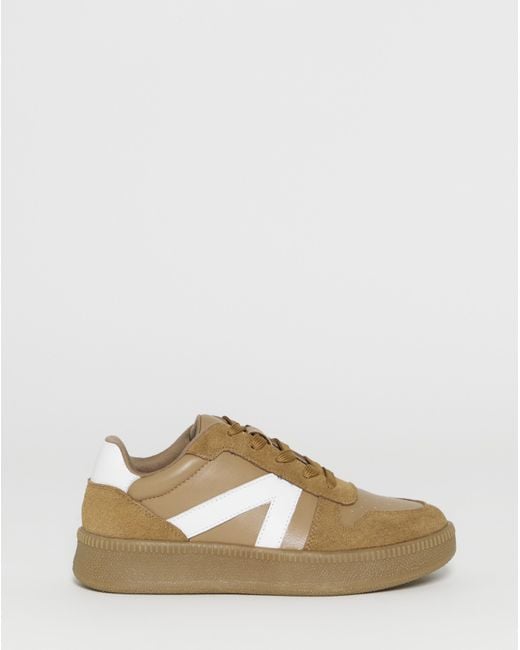 JD Williams Blue Leather Retro Trainer E Fit