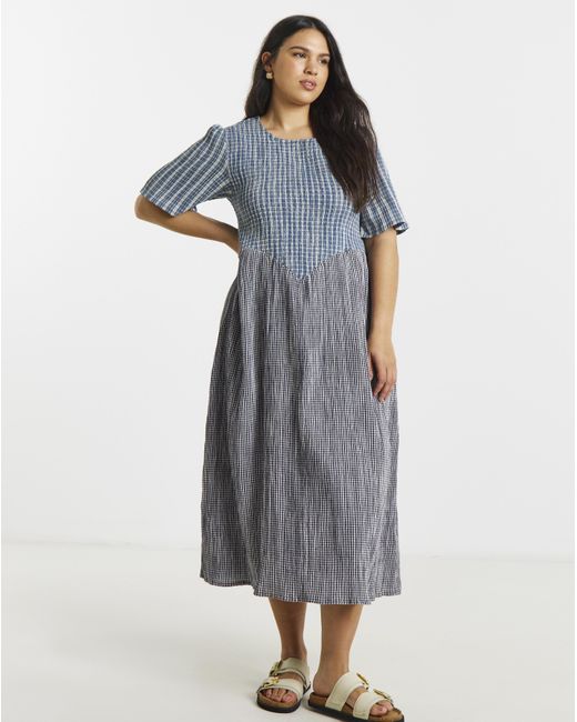 Native Youth Blue Ny Seersucker Dress