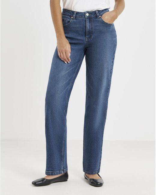 Simply Be Blue Sbe 99 1 Relaxed Straight Jeans