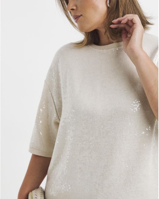 Simply Be Natural Cut & Sew Sequin Top