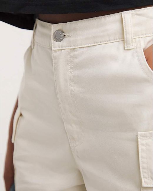 Simply Be White Cargo Utility Shorts