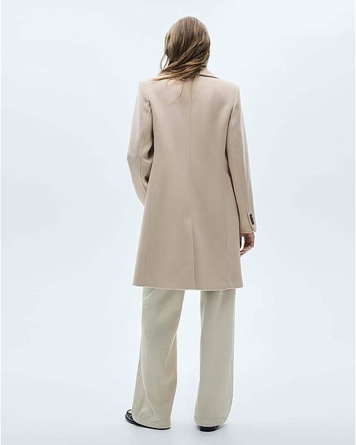 Mango White Double Breasted Wool Coat