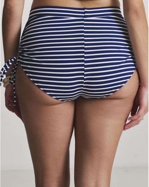 MAGISCULPT Blue Adjustable Stripe Bikini Shorts