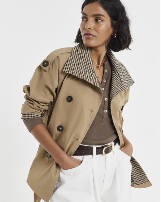 Simply Be Brown Dropped Waist Trench