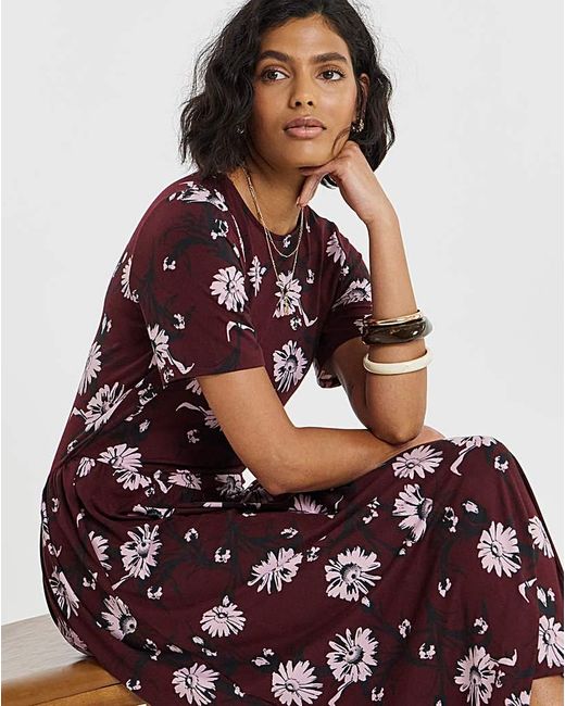 Simply Be Purple Jersey Asymmetric Seam Midi Dress