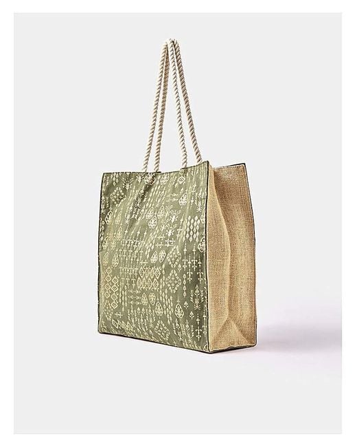 Accessorize Natural Foil Print Beach Bag
