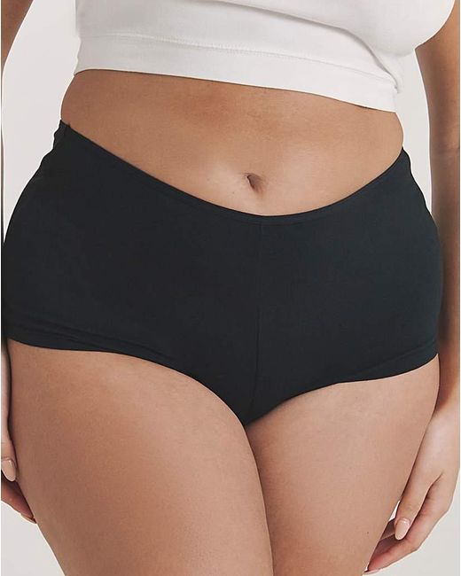 Pretty Secrets Black 4 Pack Boy Short Knickers