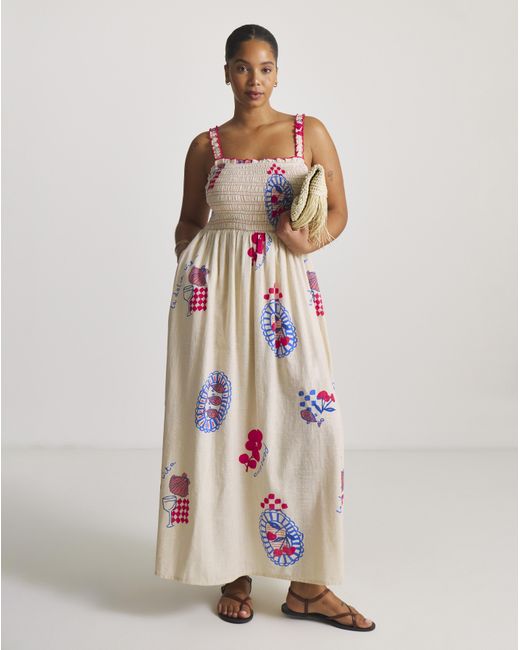Simply Be Multicolor Dolce Vita Shirred Maxi Beach Dress