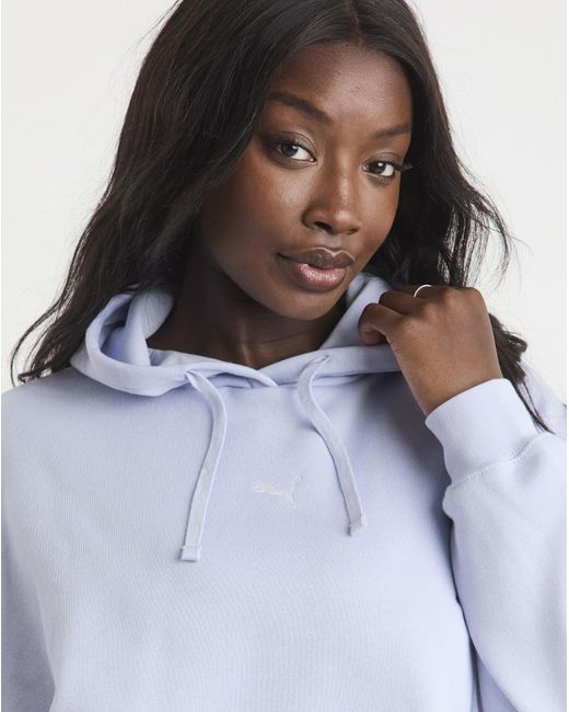 PUMA Blue Essentials Logo Oversized Hoodie