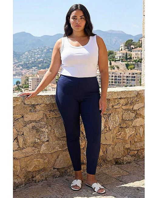 Roman Curve Blue Full Length Trousers