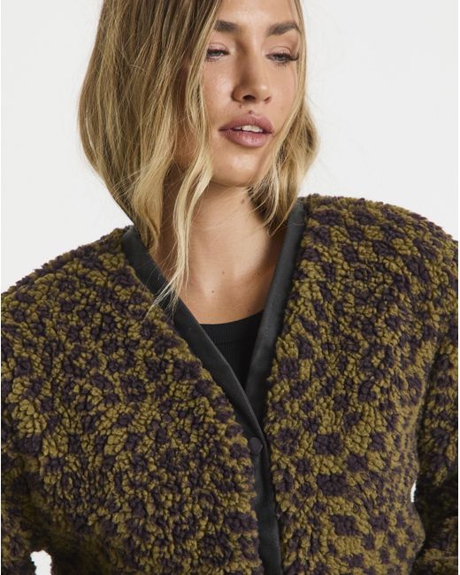 Vans Purple Suffolk Cheetah Check Pile Coat