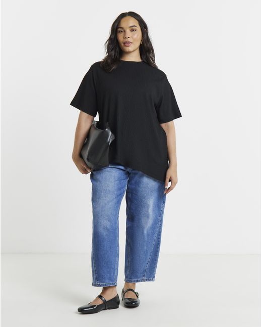 Simply Be Black Crew Text Ayshem Top