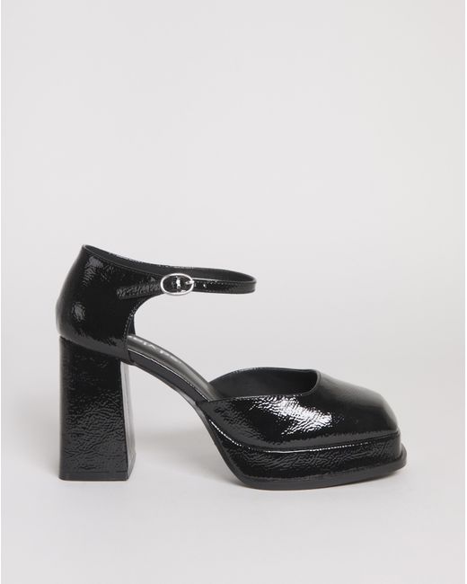 Simply Be Black Platform Heeled Shoes Wide Fit
