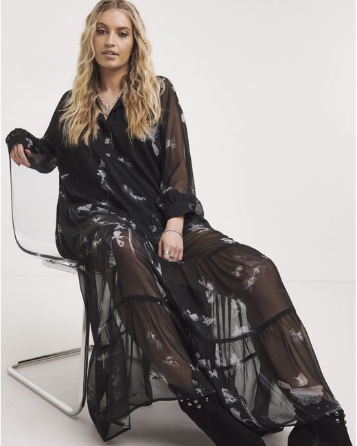 Religion Black Sunset Maxi Dress