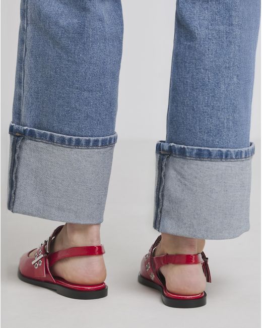 Simply Be Blue Hardware Mary Jane Slingback Shoe Exwide