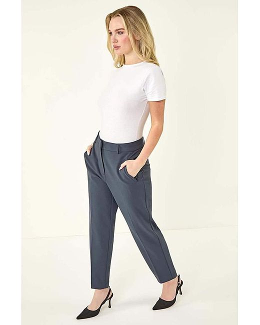 Roman Petite Blue Roman Short Straight Leg Stretch Trouser