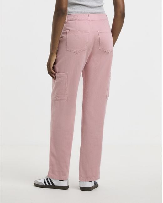 Simply Be Pink Cargo Jeans