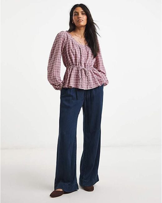 Simply Be Multicolor Cinch Waist Blouse