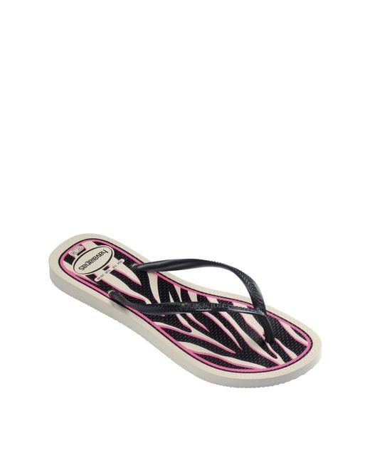 Havaianas White Slim Animal Sandals