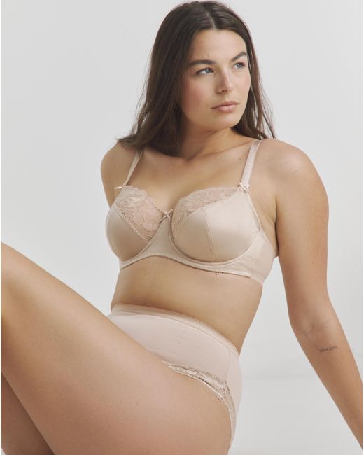 Pretty Secrets Natural Ivy Lace Balcony Wired Bra