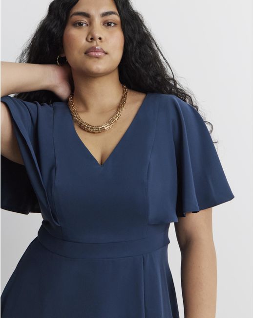 Joanna Hope Blue Angel Sleeve Dress