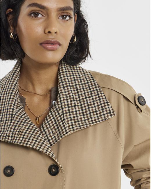 Simply Be Brown Dropped Waist Trench
