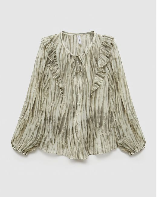 Mango Green Siena Printed Blouse