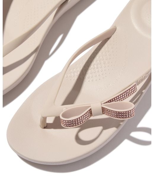 Fitflop White Fit Flop Iqushion Glitz Flip Flops