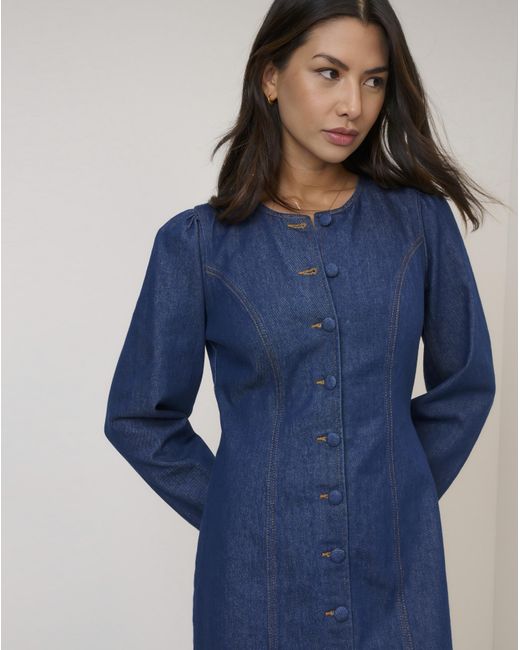Nobody's Child Blue Nc Denim Shift Mini Dress