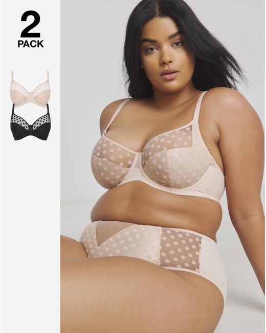 Pretty Secrets Multicolor 2 Pack Hannah Everyday Spot Mesh Bras