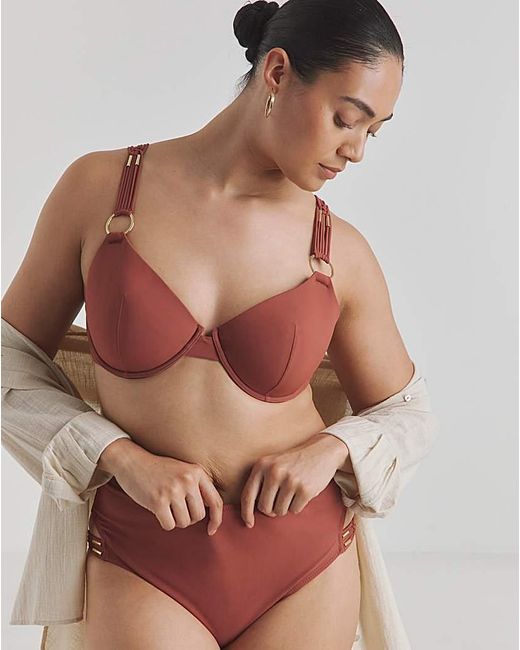 Figleaves Brown Macrame Underwired Bikini Top