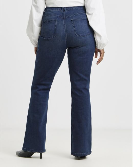 Simply Be Blue Stretch Denim Flared Jeans