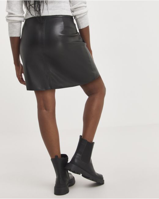 Simply Be White Pocket Stretch Pu Mini Skirt