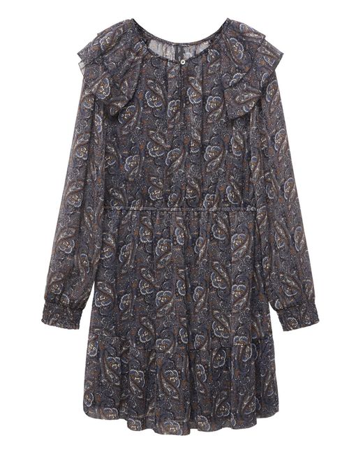Mango Gray Sara Printed Mini Dress