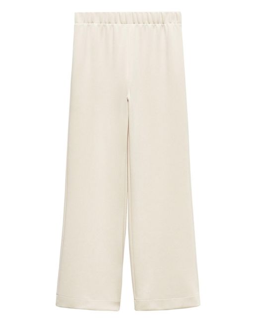 Mango White High Waisted Trousers