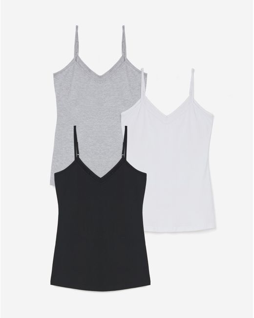 Simply Be White 3 Pack V Neck Longline Camis