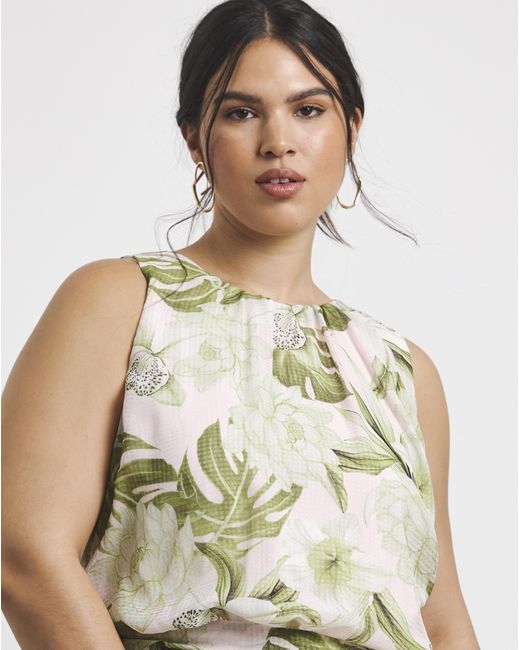 Joanna Hope White Printed Pleated Dress