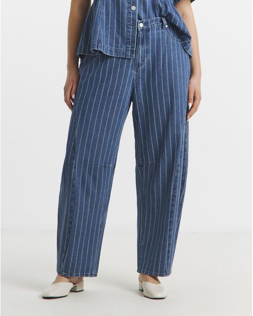 Simply Be Blue Barrel Jeans