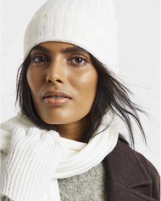 JD Williams Natural Sequin Detail Scarf, Hat & Glove Set