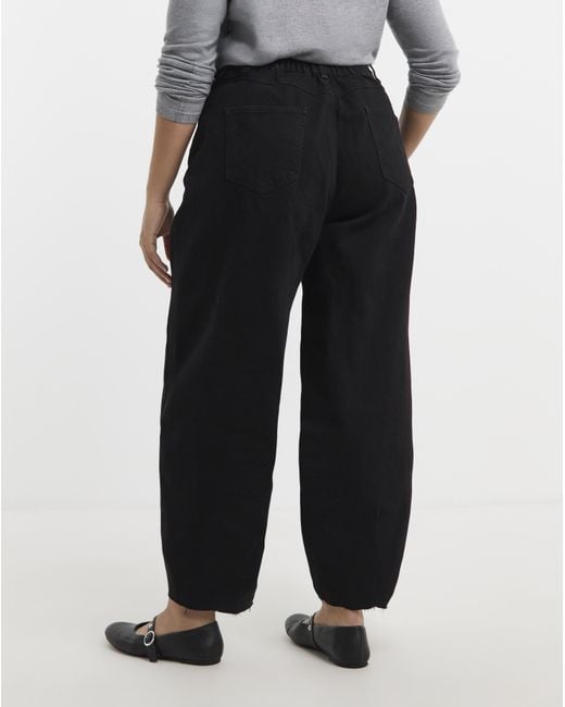 Simply Be Black Barrel Leg Jean
