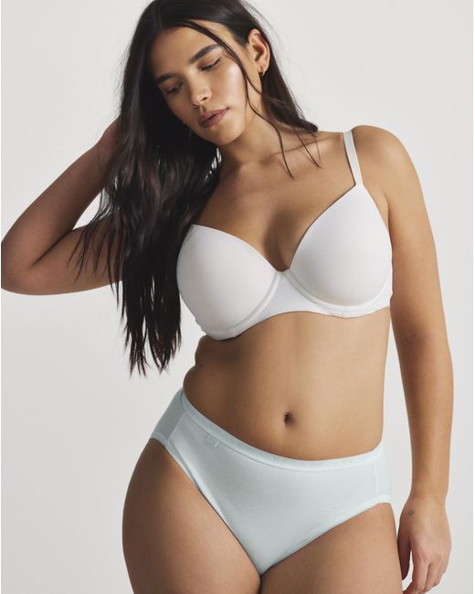 Sloggi White 3Pk Tai Hi Leg Knicker Mint Multi