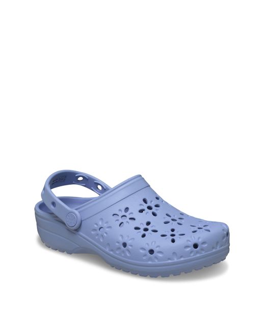 CROCSTM Blue Classic Floral Cut Out Clog